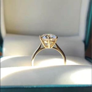 Solid 14k gold 3 carats moissanite ring